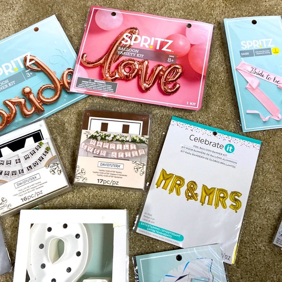 HUGE LOT Wedding Bachelorette Bridal Shower Decorations Balloons Banners… - Picture 3 of 6